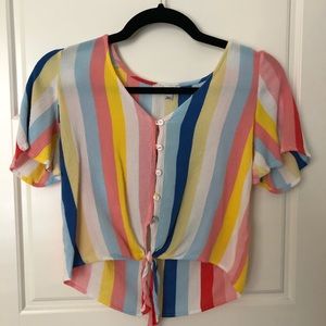 Nordstrom Striped Multi-colored Blouse